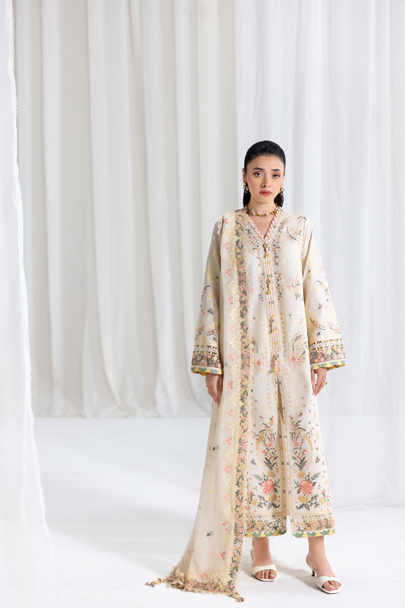 Qalamkar Luxury Lawn 2025 - 3pc Unstitched | Rina