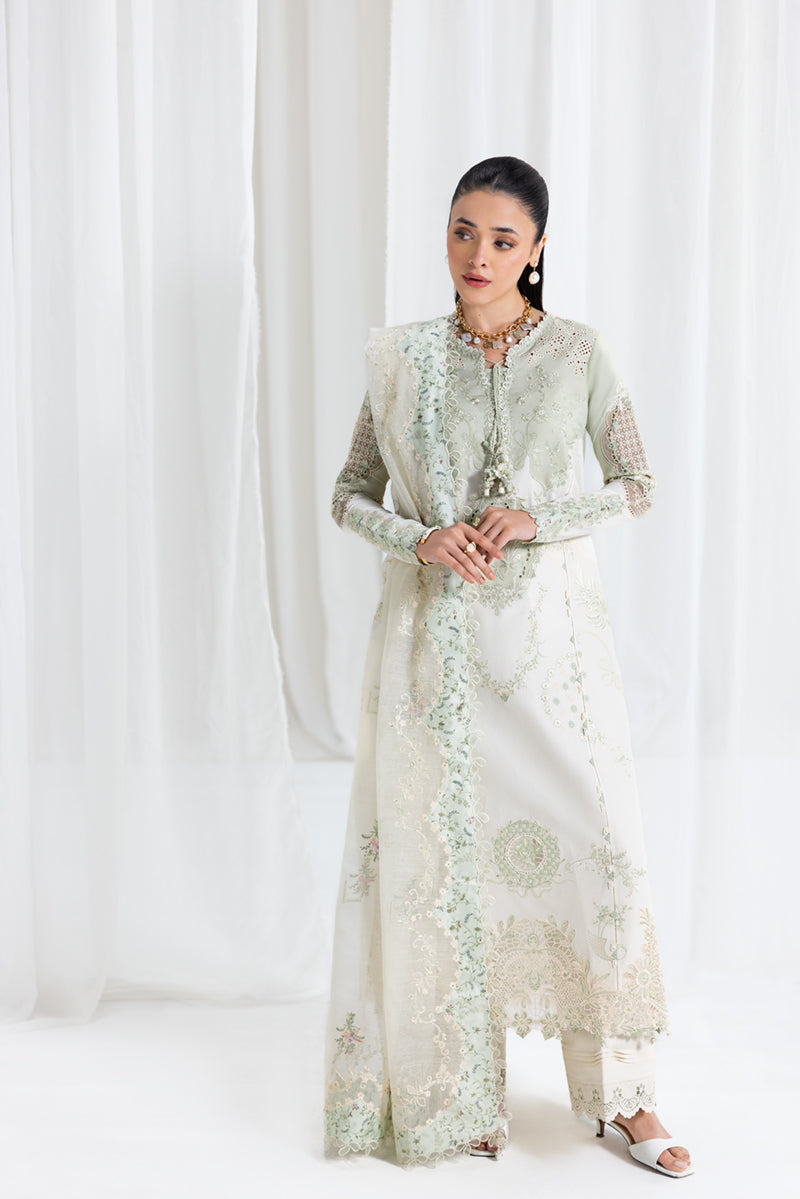 Qalamkar Luxury Lawn 2025 - 3pc Unstitched | Nadia