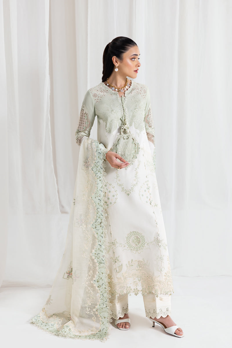 Qalamkar Luxury Lawn 2025 - 3pc Unstitched | Nadia