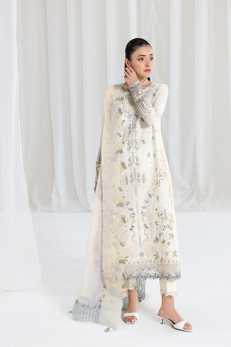 Qalamkar Luxury Lawn 2025 - 3pc Unstitched | Adeena
