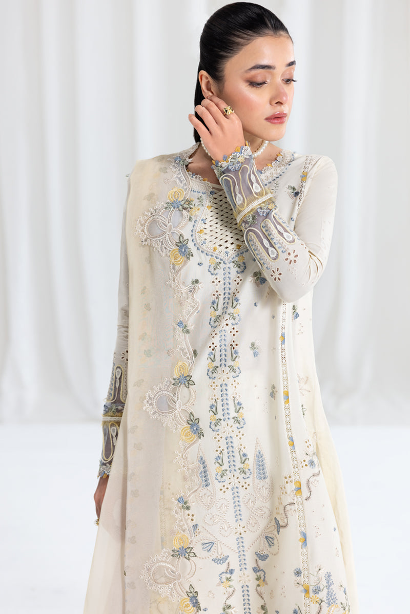 Qalamkar Luxury Lawn 2025 - 3pc Unstitched | Adeena