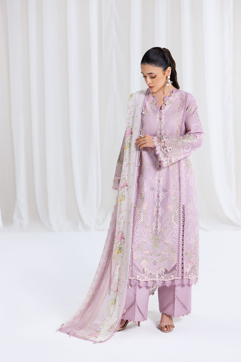 Qalamkar Luxury Lawn 2025 - 3pc Unstitched | Komal
