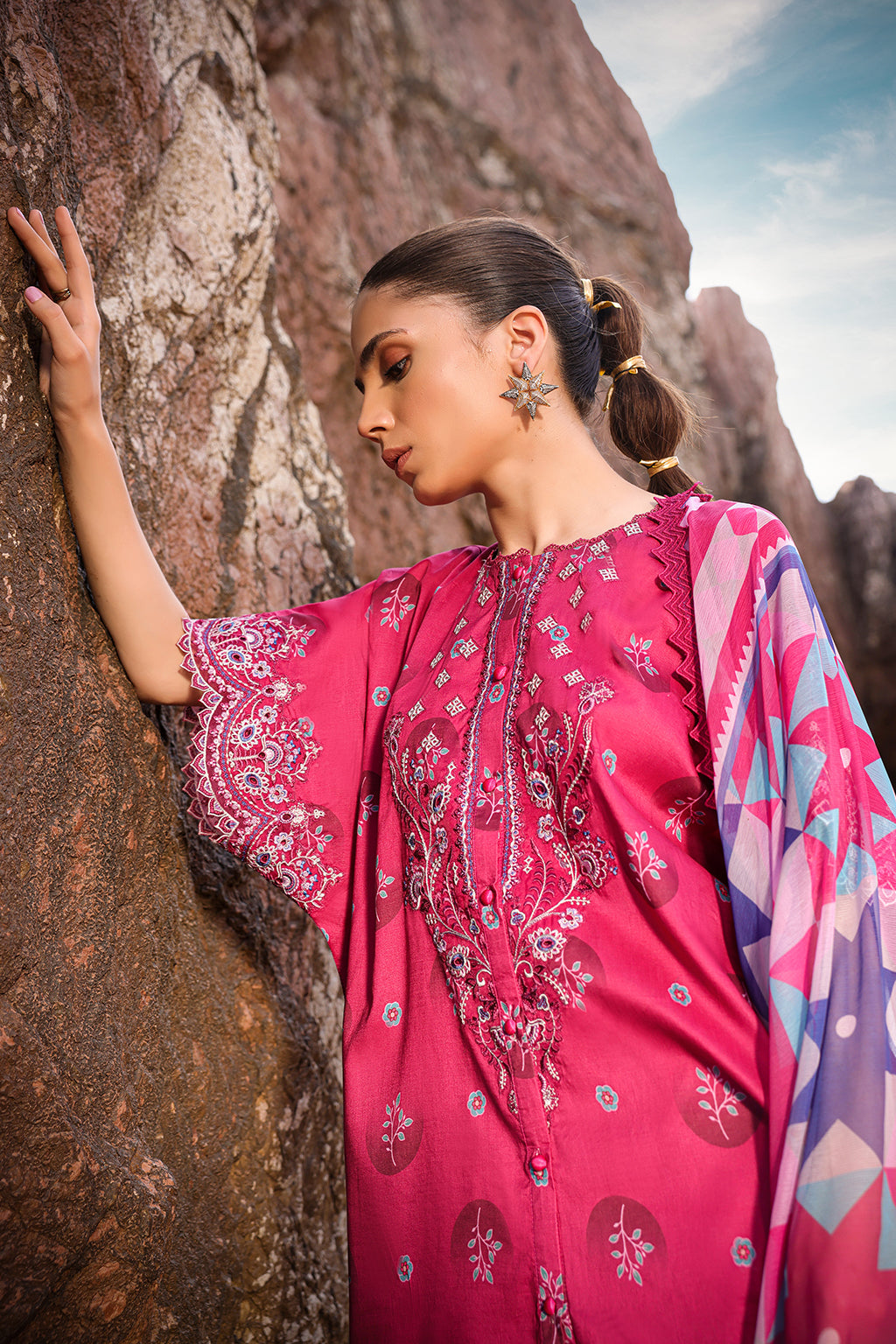 Ayzel Tropicana Unstitched Embroidered Lawn Volume 2 | Lenora