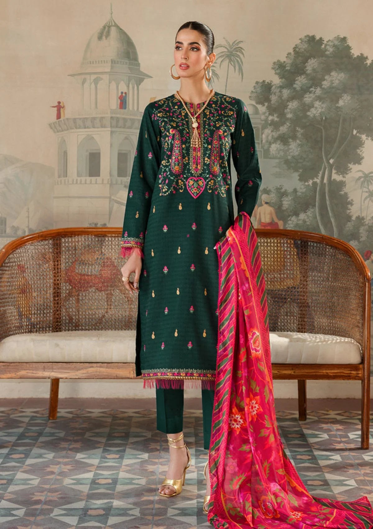 Raj Bari Essential Premium Embroidered 3-Piece Lawn | 6