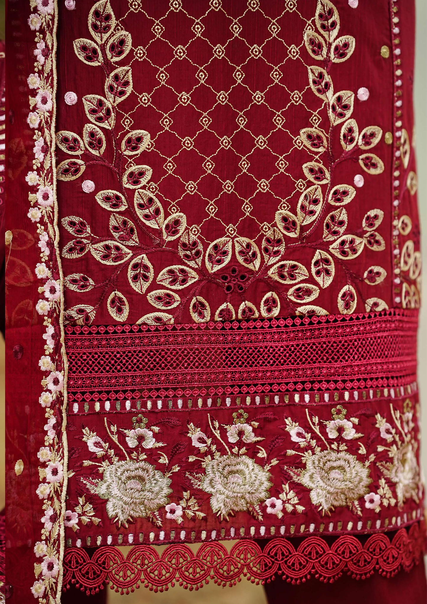 Agha Noor Cotton Ready To Wear Collection Ronak 2025 | Maroon