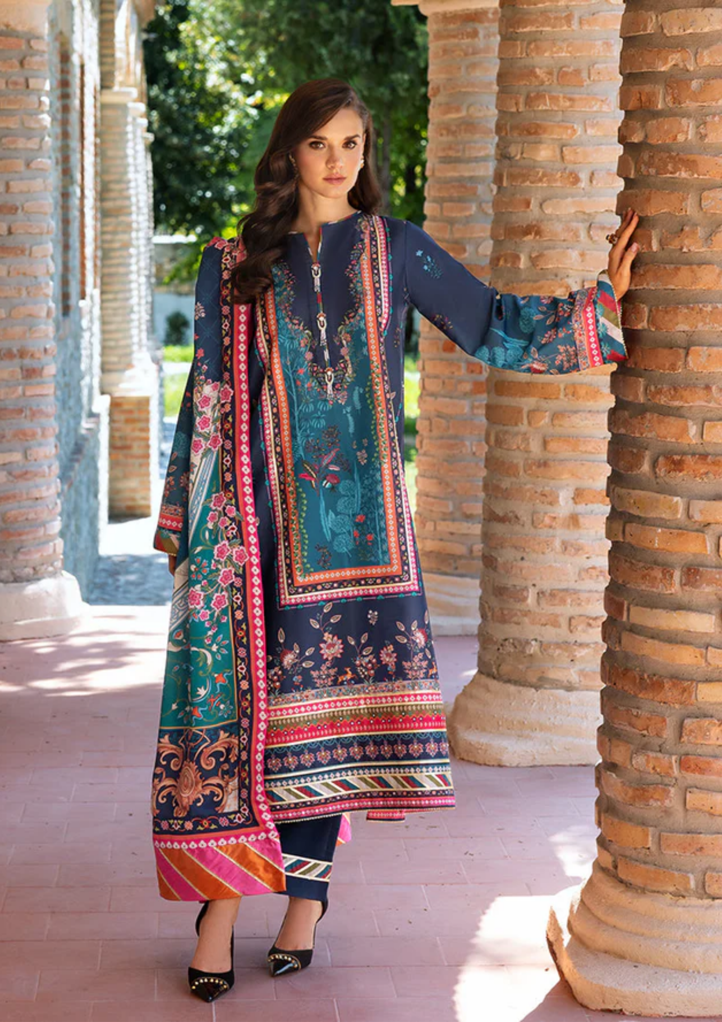 Mushq Hemline Nirvana Printed Silk Unstitched Collection | Nova Bloom