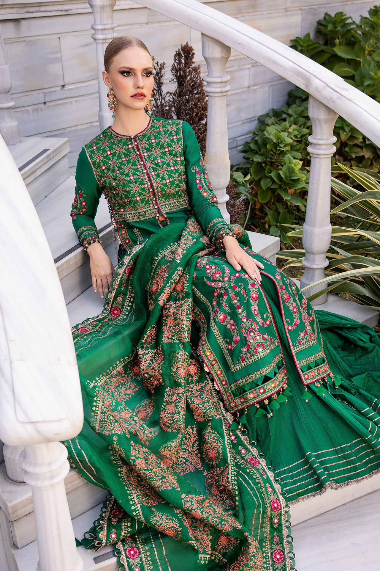 MARIA B. UNSTITCHED EMBROIDERED SATEEN COLLECTION 2025 - D-11 - CST