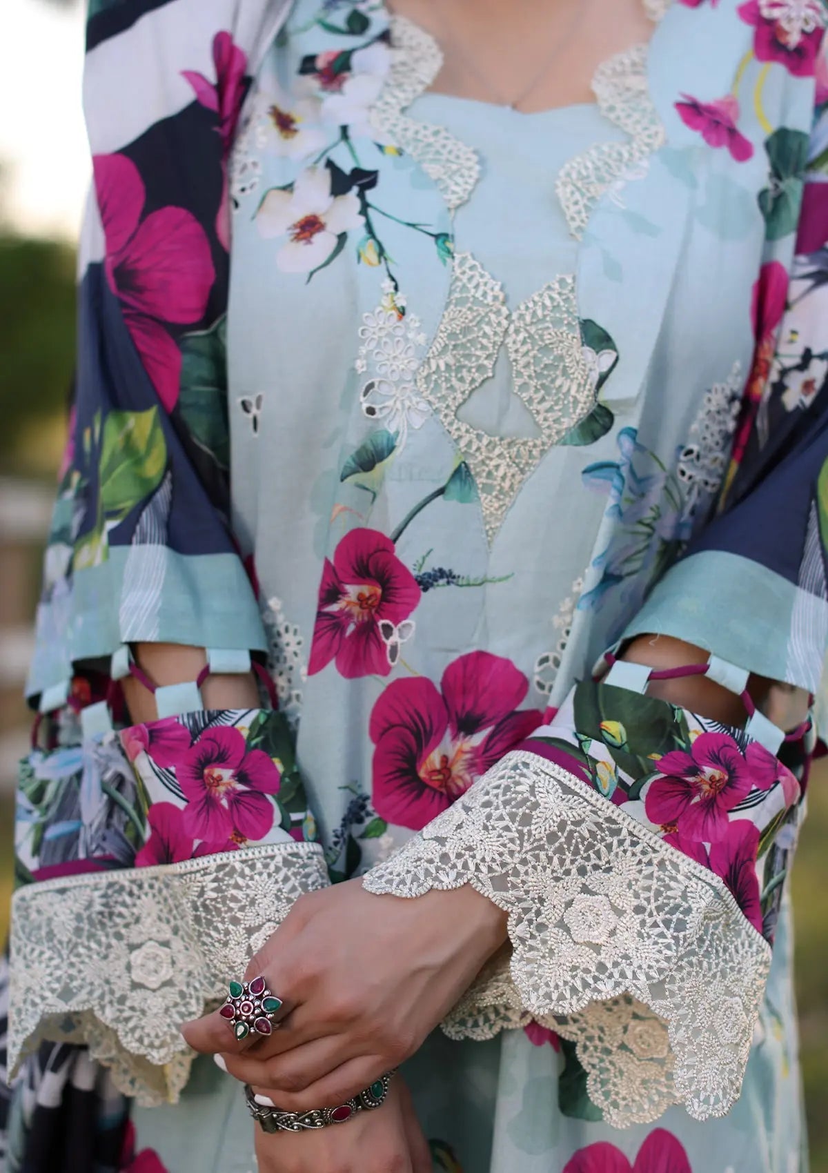 Elaf Print Chikankari Lawn 2024 | AQUABELLA | ECK-01B