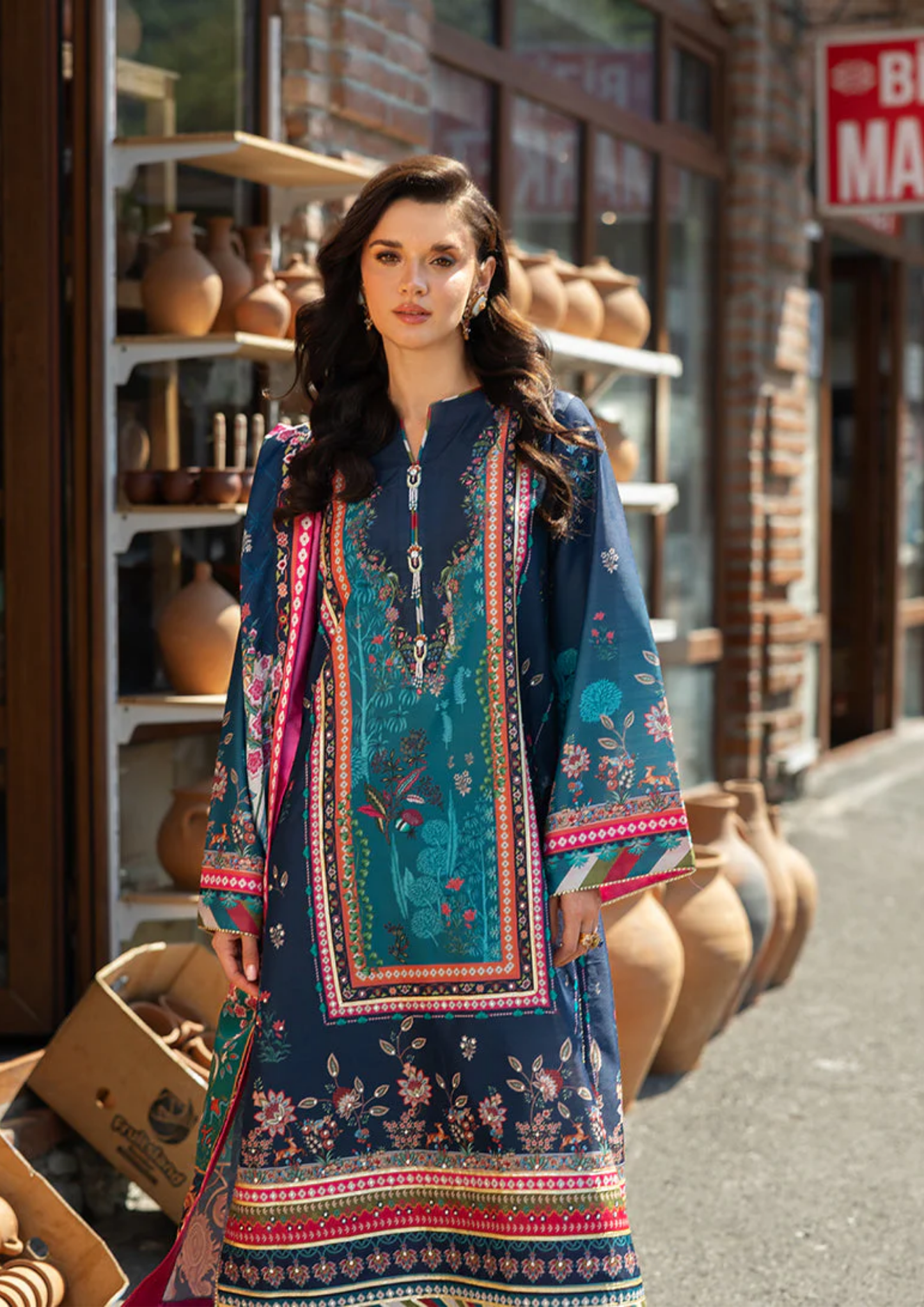 Mushq Hemline Nirvana Printed Silk Unstitched Collection | Nova Bloom