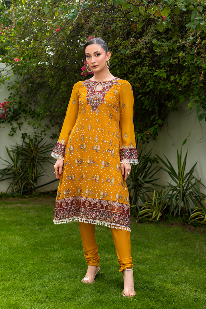 Manahil Lakhani Luminara Unstitched Chiffon Collection |Amber