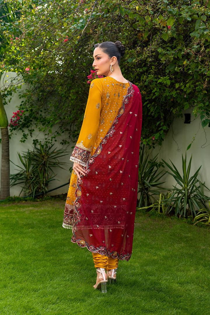 Manahil Lakhani Luminara Unstitched Chiffon Collection |Amber