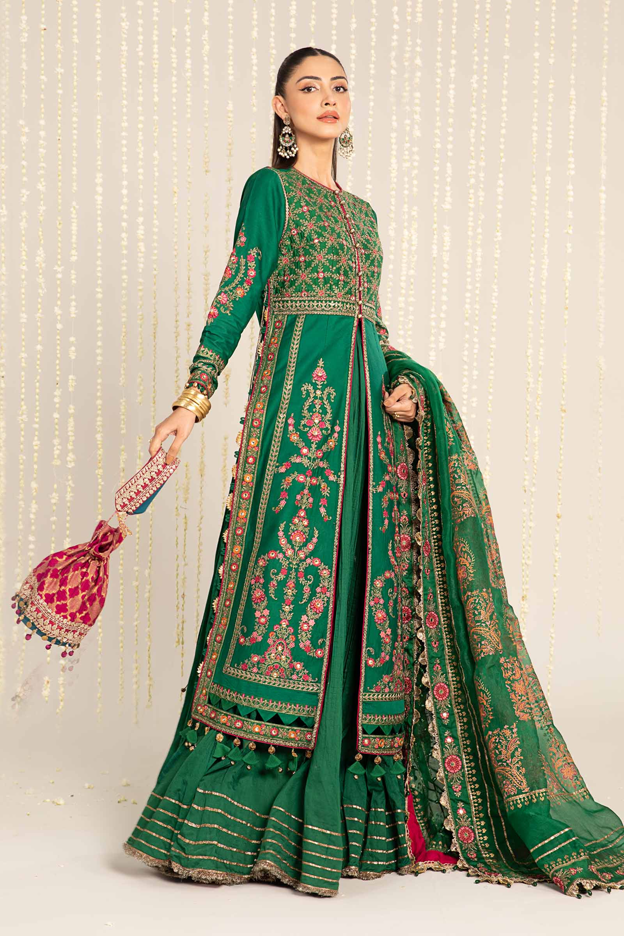 MARIA B. UNSTITCHED EMBROIDERED SATEEN COLLECTION 2025 - D-11 - CST