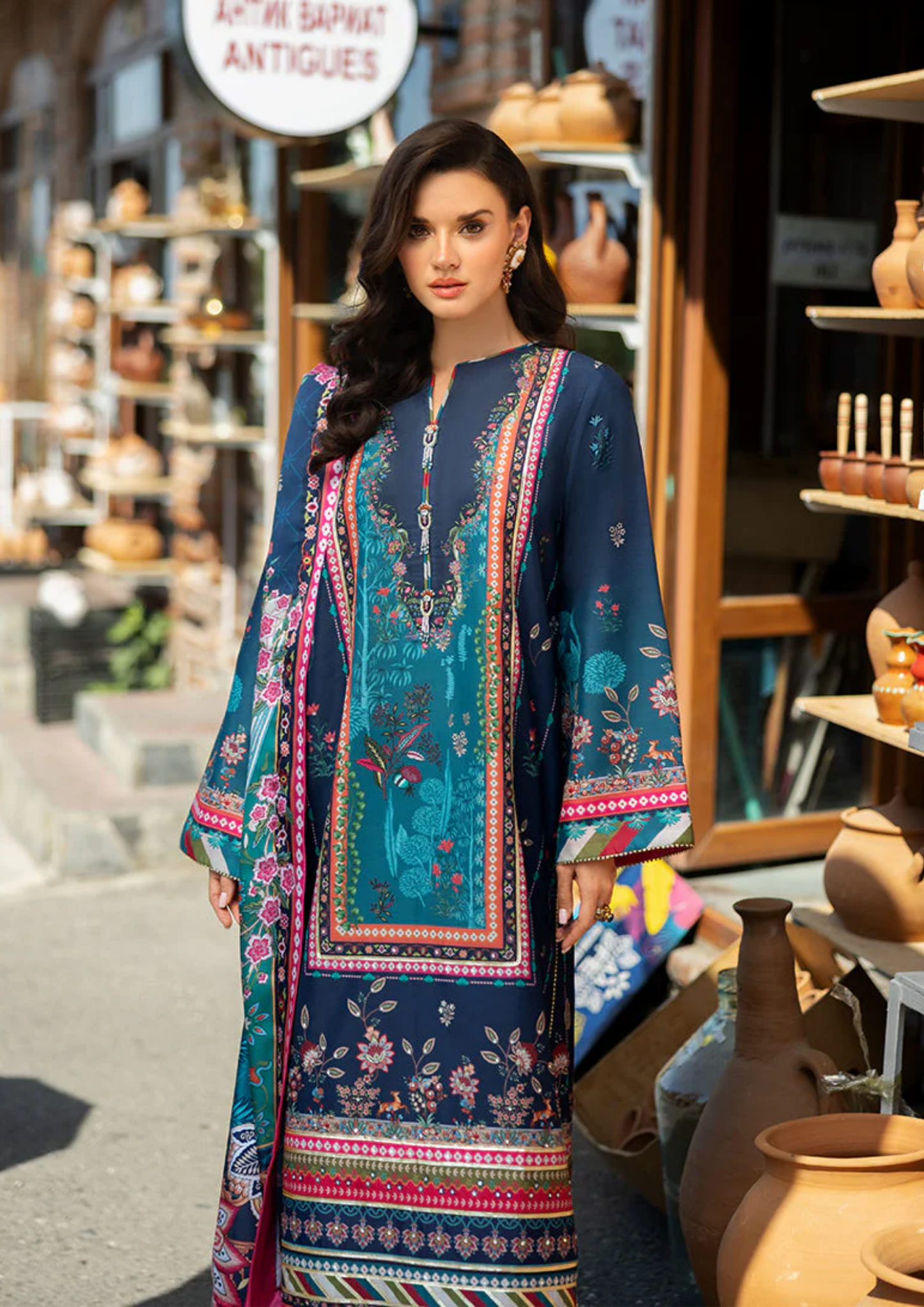 Mushq Hemline Nirvana Printed Silk Unstitched Collection | Nova Bloom