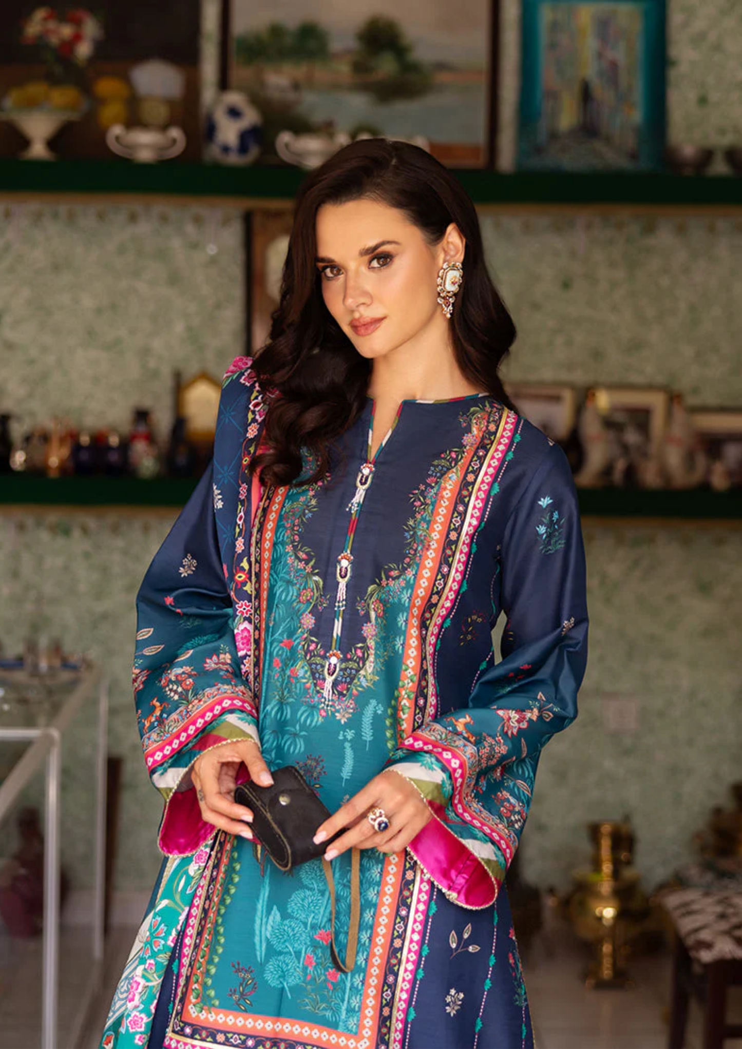 Mushq Hemline Nirvana Printed Silk Unstitched Collection | Nova Bloom