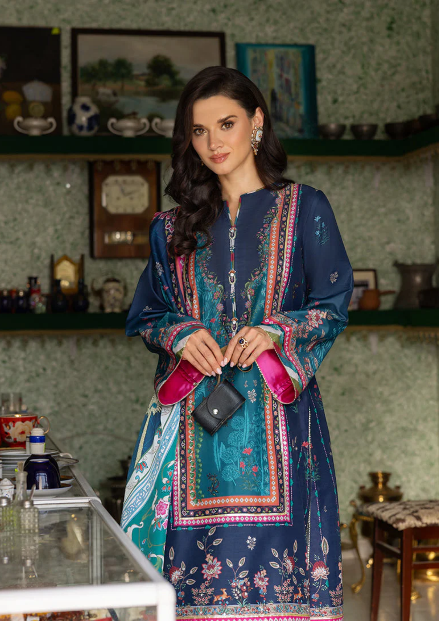 Mushq Hemline Nirvana Printed Silk Unstitched Collection | Nova Bloom