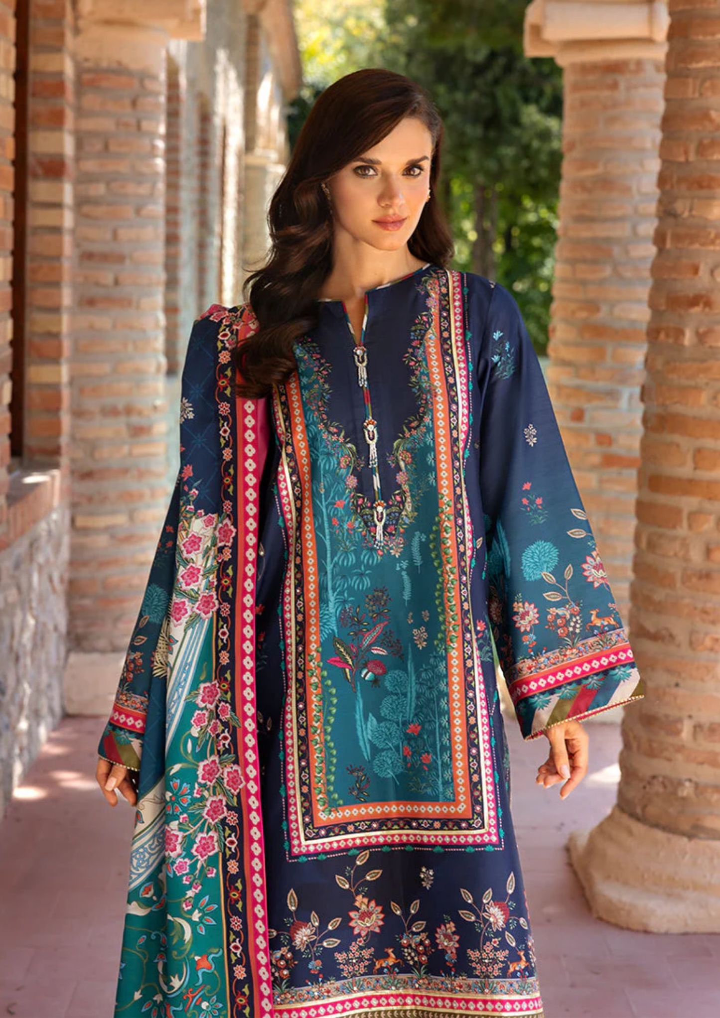 Mushq Hemline Nirvana Printed Silk Unstitched Collection | Nova Bloom