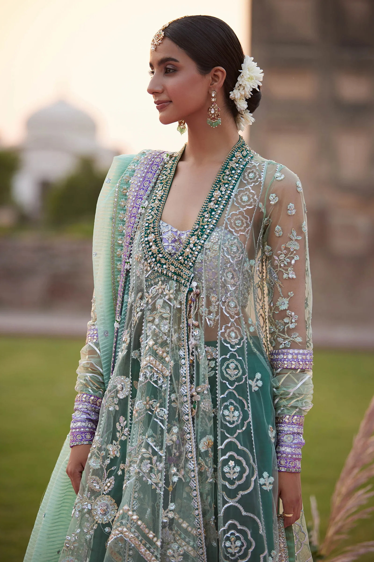 Zaha Gossamer Wedding Festive 2025 3 PCS Unstitched Collection | ZARQAH-E-PISTACHIO ZC 25-03