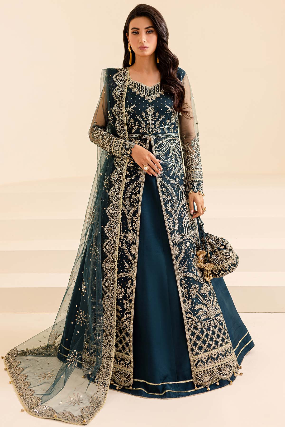 Farasha Unstitched Embroidered Lumiere Festive Formal | Petal Dream