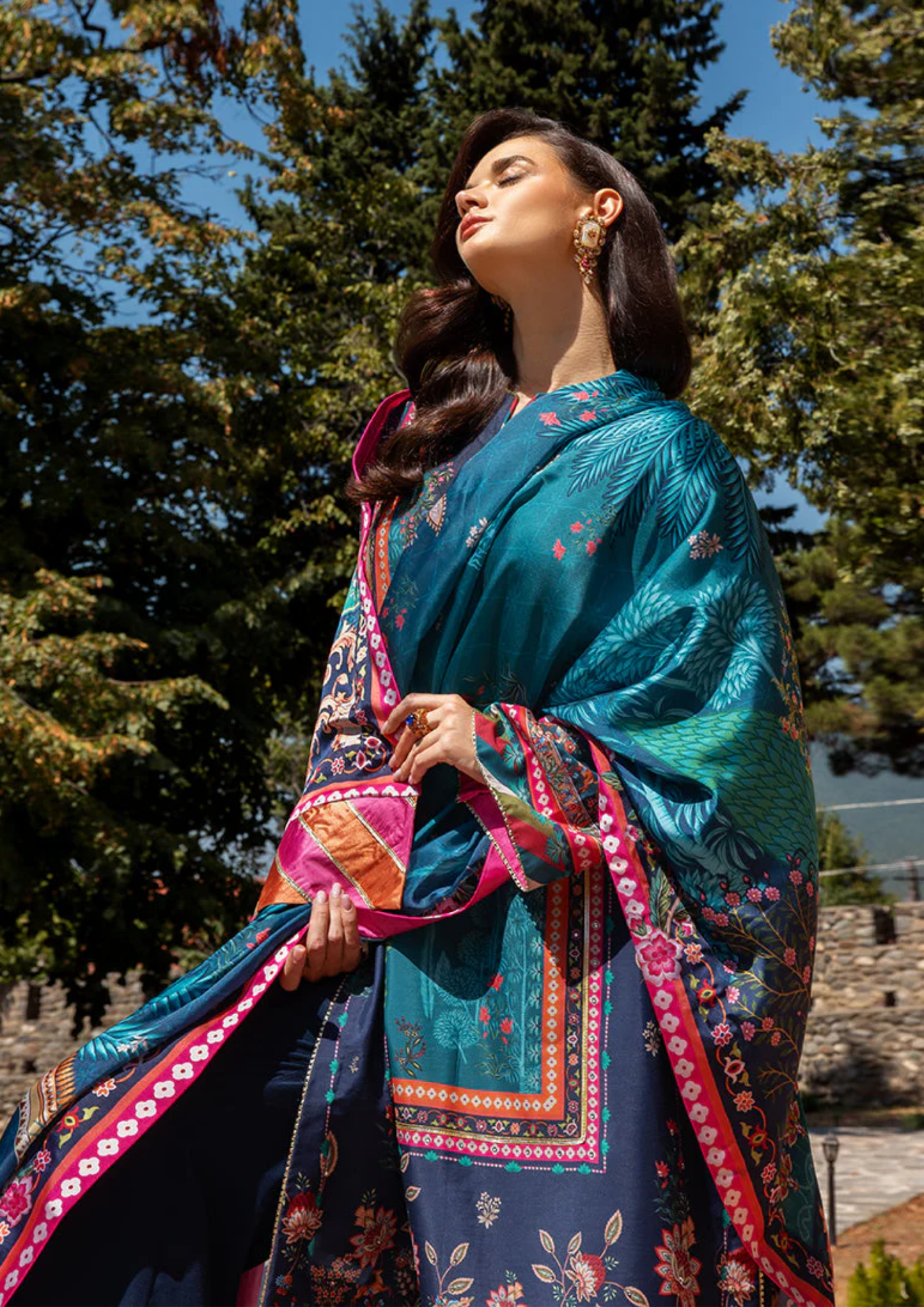 Mushq Hemline Nirvana Printed Silk Unstitched Collection | Nova Bloom