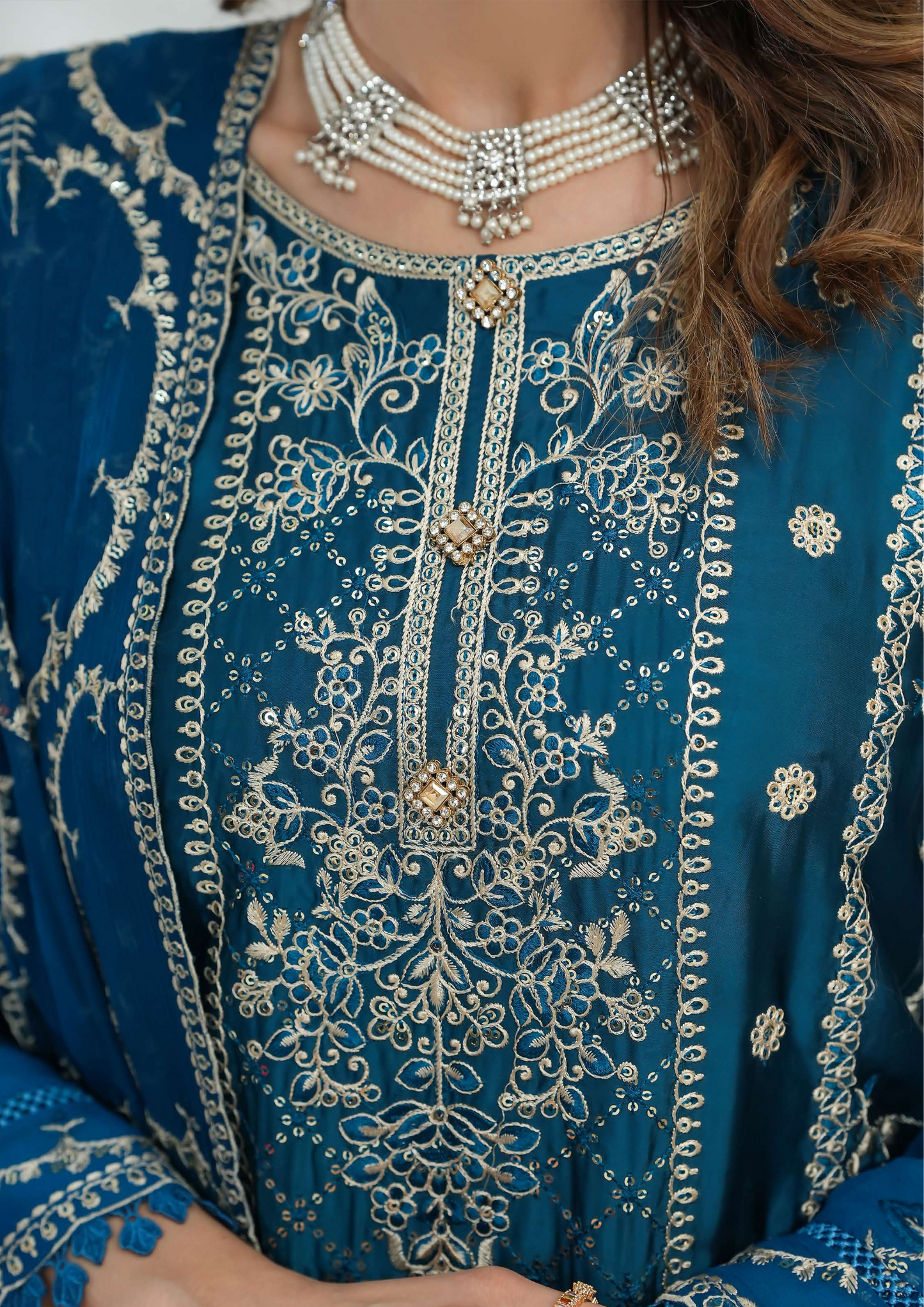 Shanse Silk Embroidered 3PCS Ready-to-Wear Farshi Shalwar | Zinc
