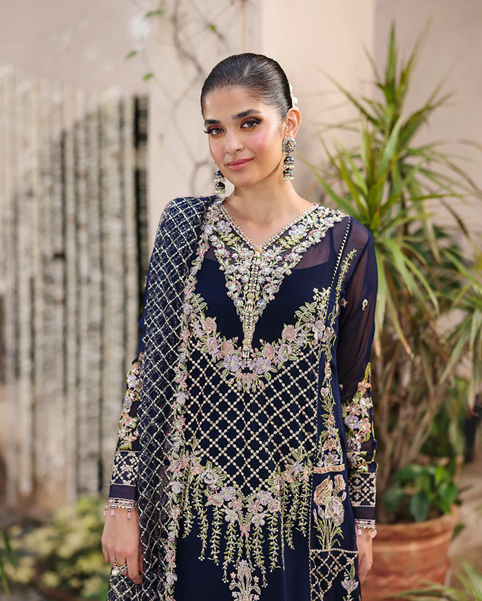 Roheenaz Aangan Chiffon Unstitched Collection 25 RUNCH250103 | Nilofar