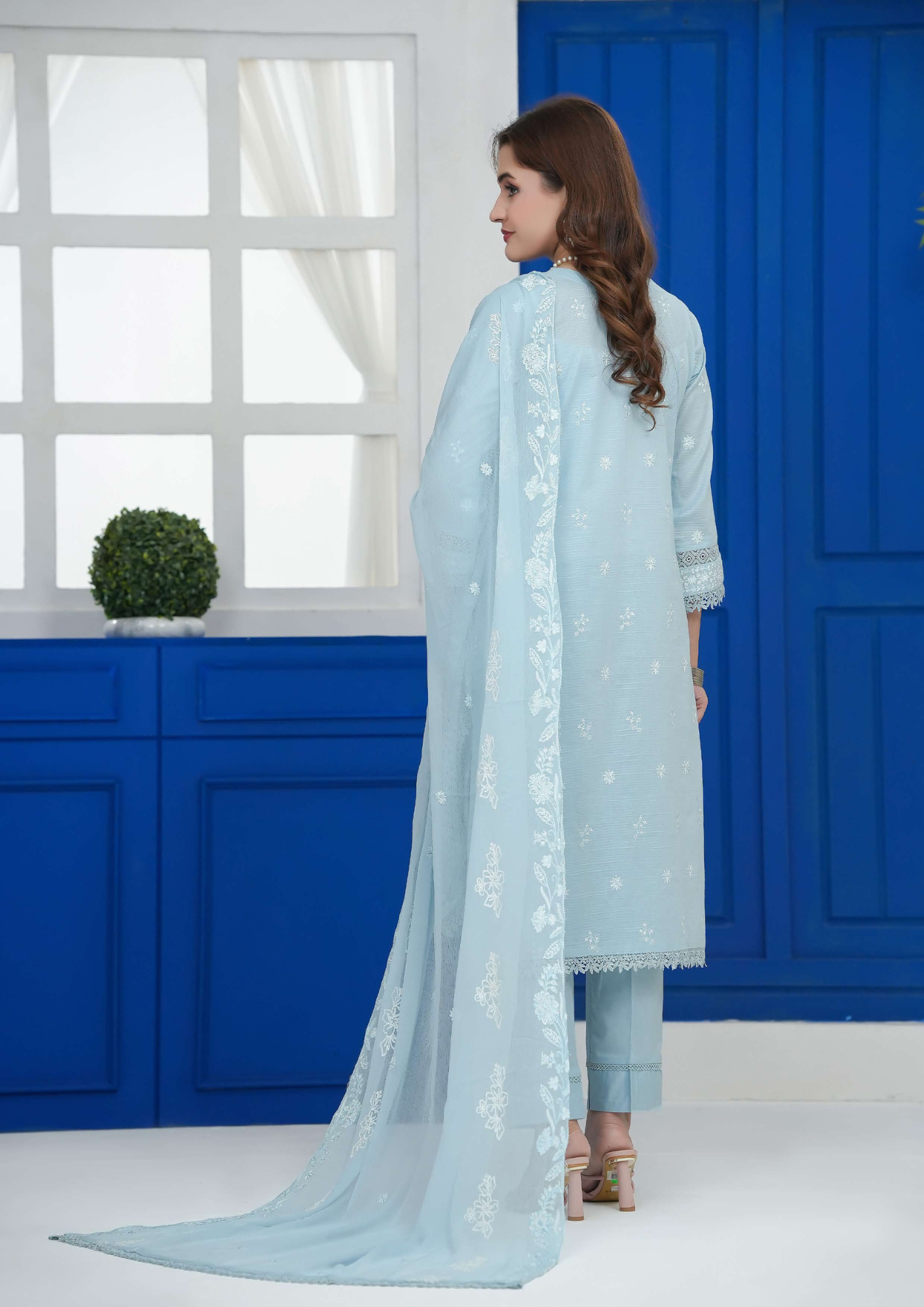 Agha Noor Cotton Ready To Wear Collection Khushi | SkyBlue