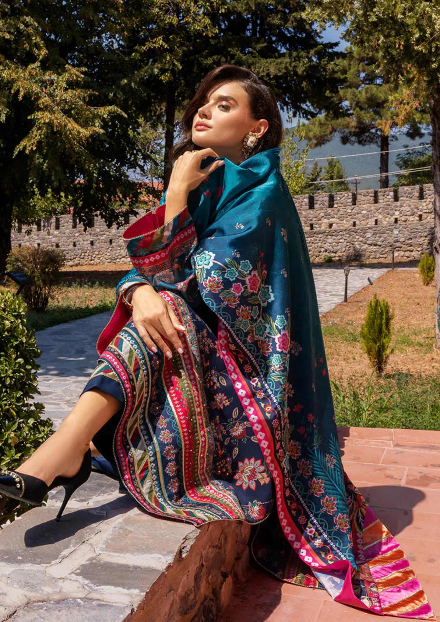Mushq Hemline Nirvana Printed Silk Unstitched Collection | Nova Bloom