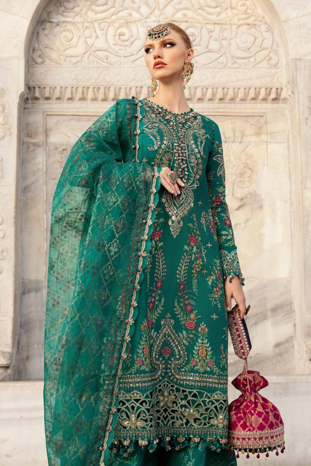 MARIA B. UNSTITCHED EMBROIDERED SATEEN COLLECTION 2025 - D-05 - CST