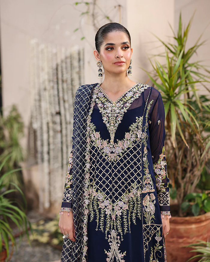 Roheenaz Aangan Chiffon Unstitched Collection 25 RUNCH250103 | Nilofar