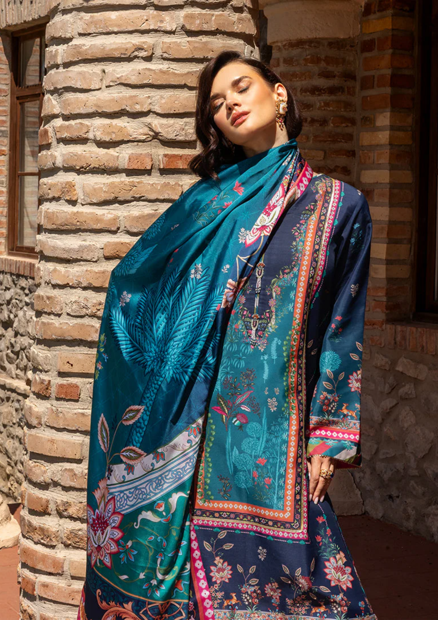Mushq Hemline Nirvana Printed Silk Unstitched Collection | Nova Bloom