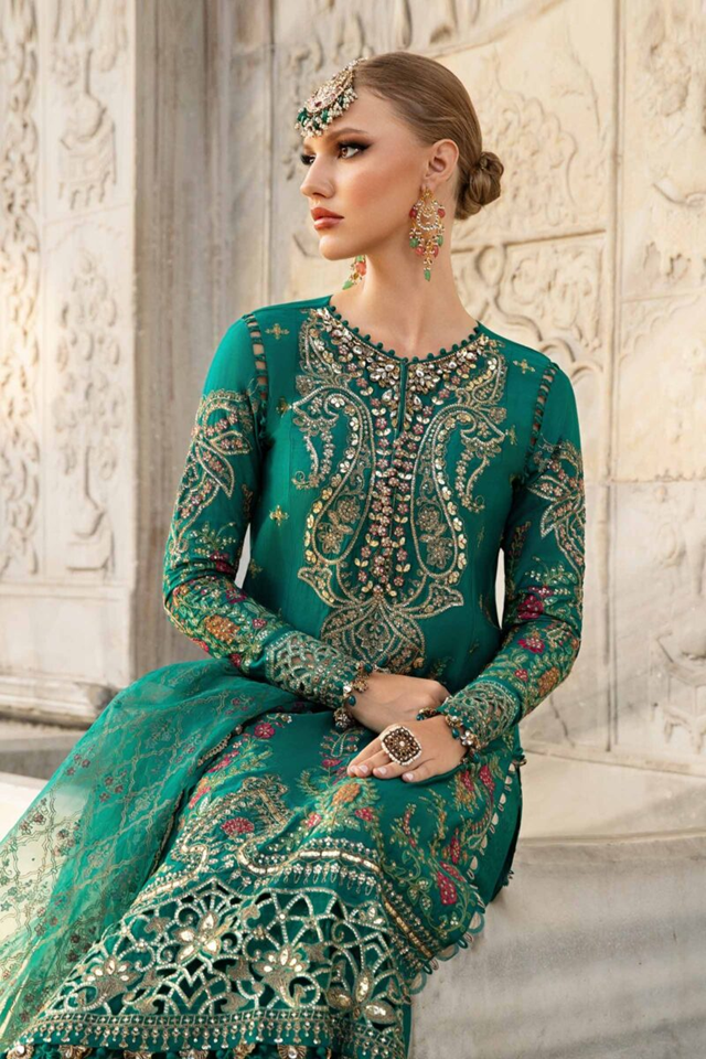 MARIA B. UNSTITCHED EMBROIDERED SATEEN COLLECTION 2025 - D-05 - CST