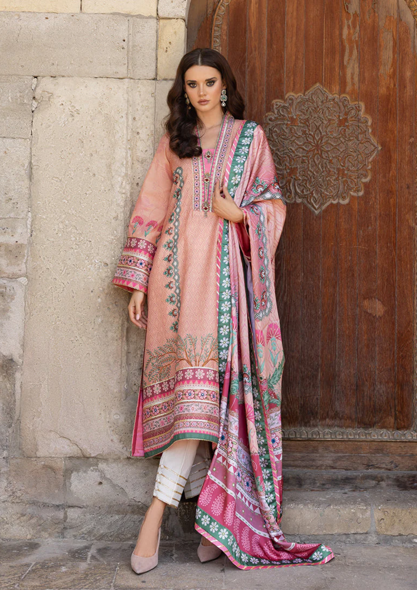 Mushq Hemline Nirvana Printed Silk Unstitched Collection | Pulsar Petal