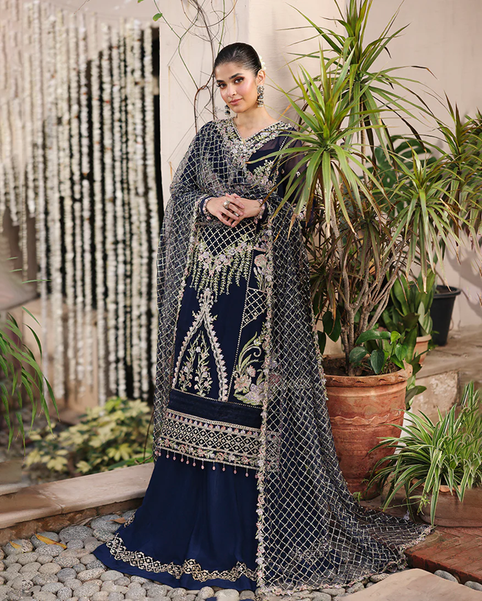 Roheenaz Aangan Chiffon Unstitched Collection 25 RUNCH250103 | Nilofar