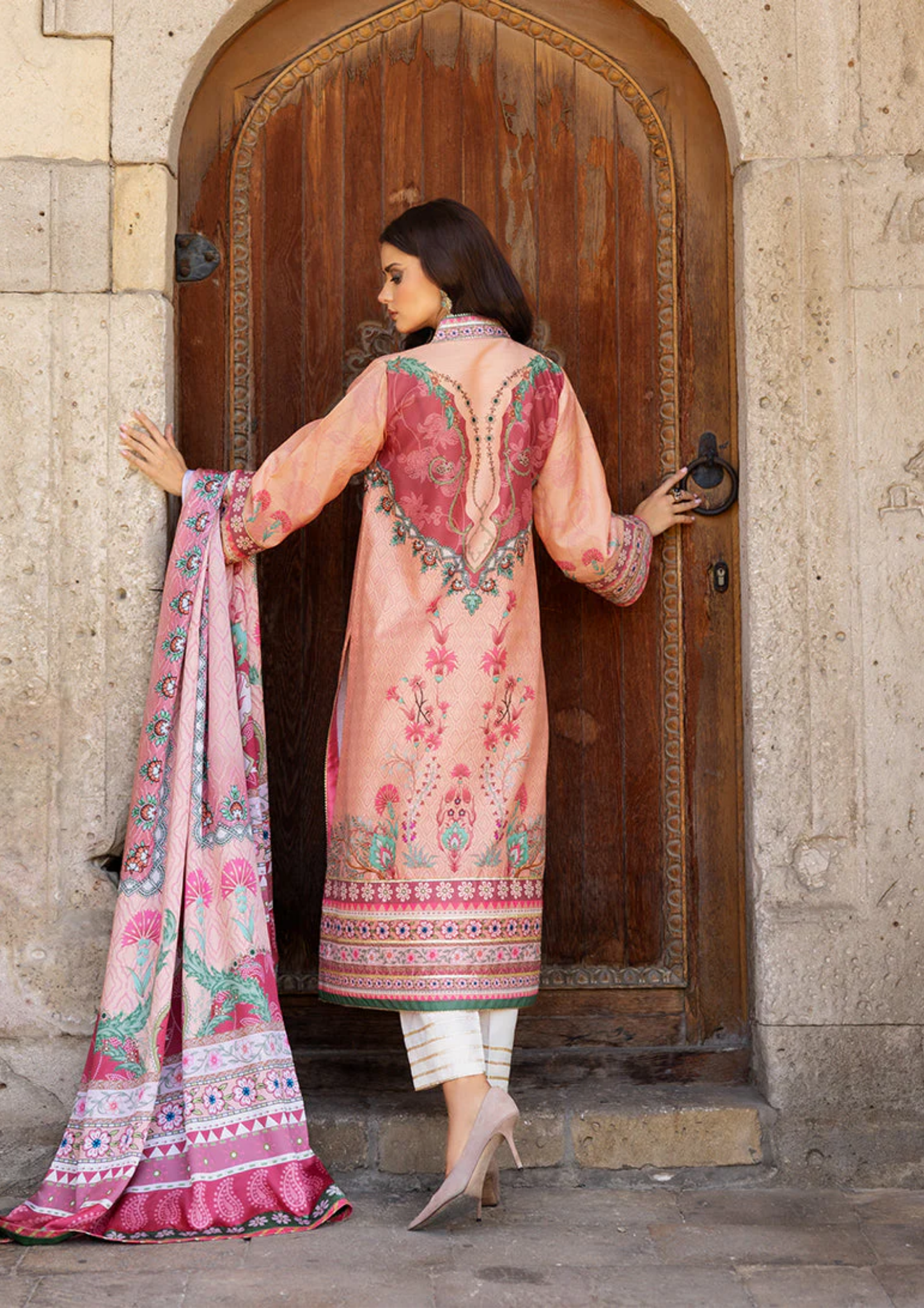 Mushq Hemline Nirvana Printed Silk Unstitched Collection | Pulsar Petal