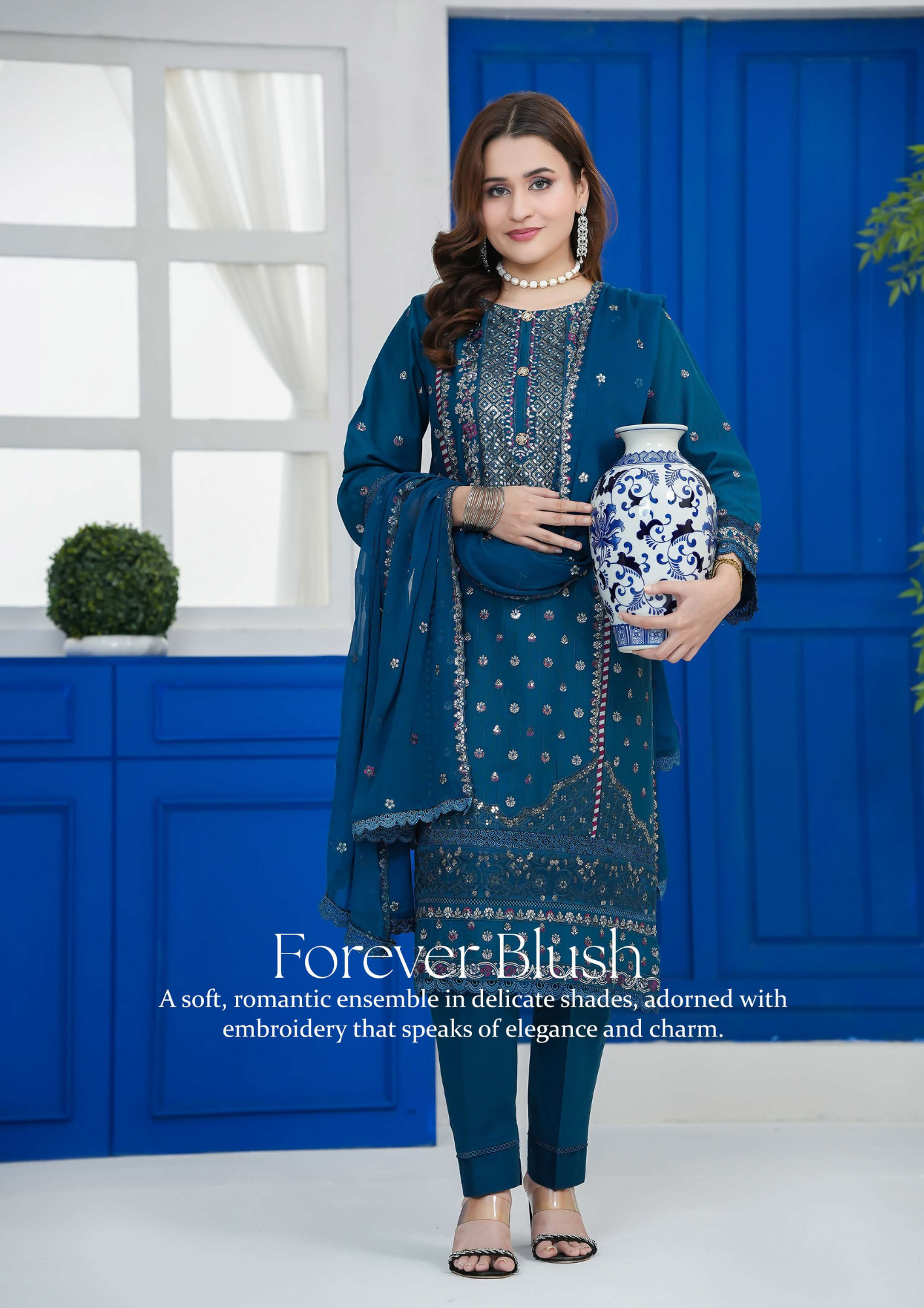 Agha Noor Cotton Ready To Wear Collection Khushi | Blue