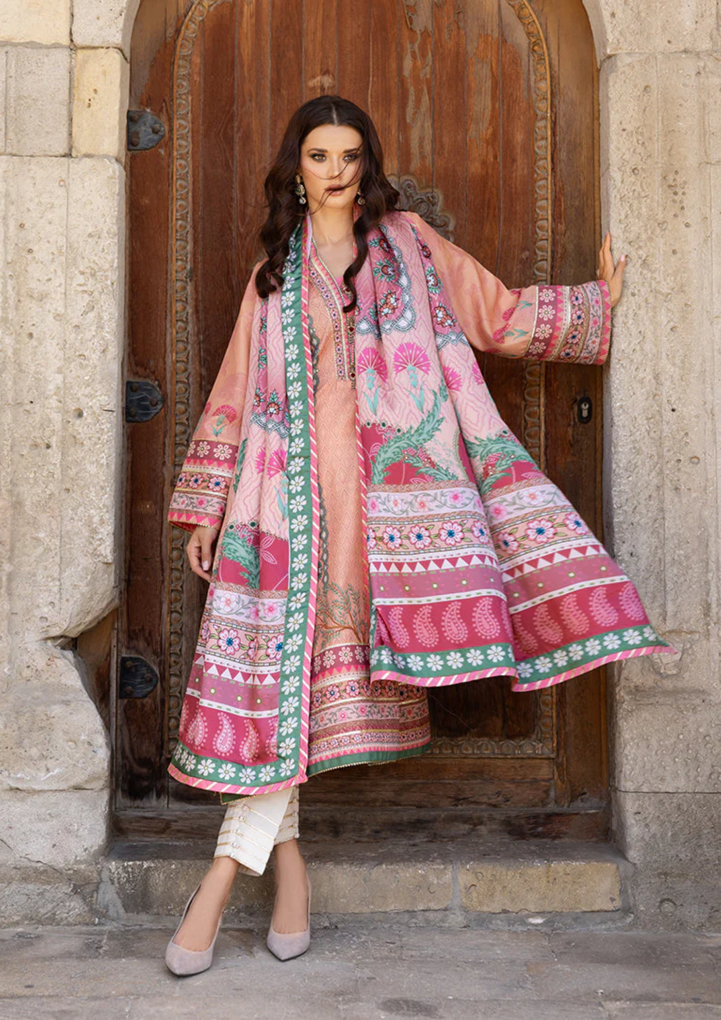 Mushq Hemline Nirvana Printed Silk Unstitched Collection | Pulsar Petal