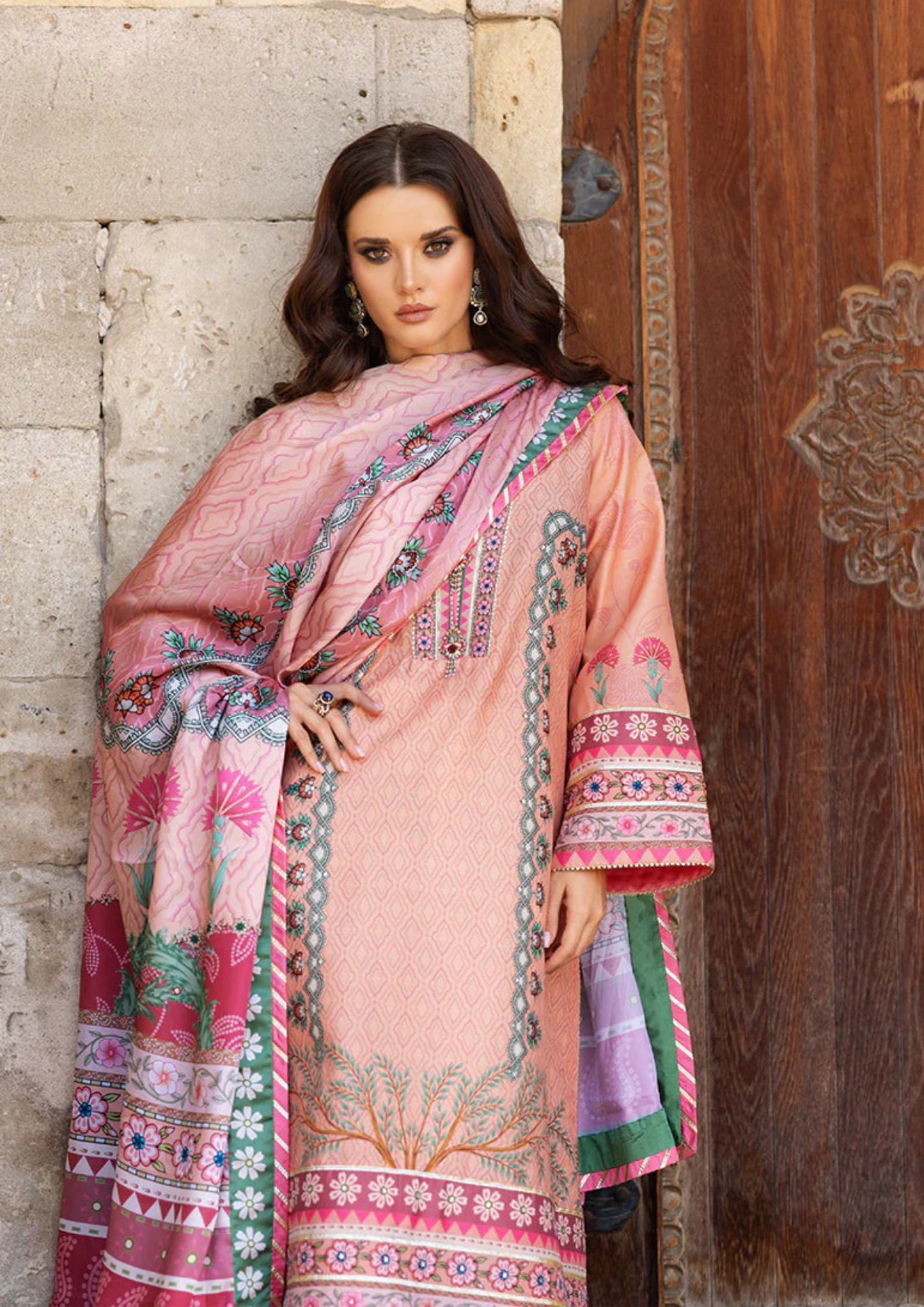 Mushq Hemline Nirvana Printed Silk Unstitched Collection | Pulsar Petal
