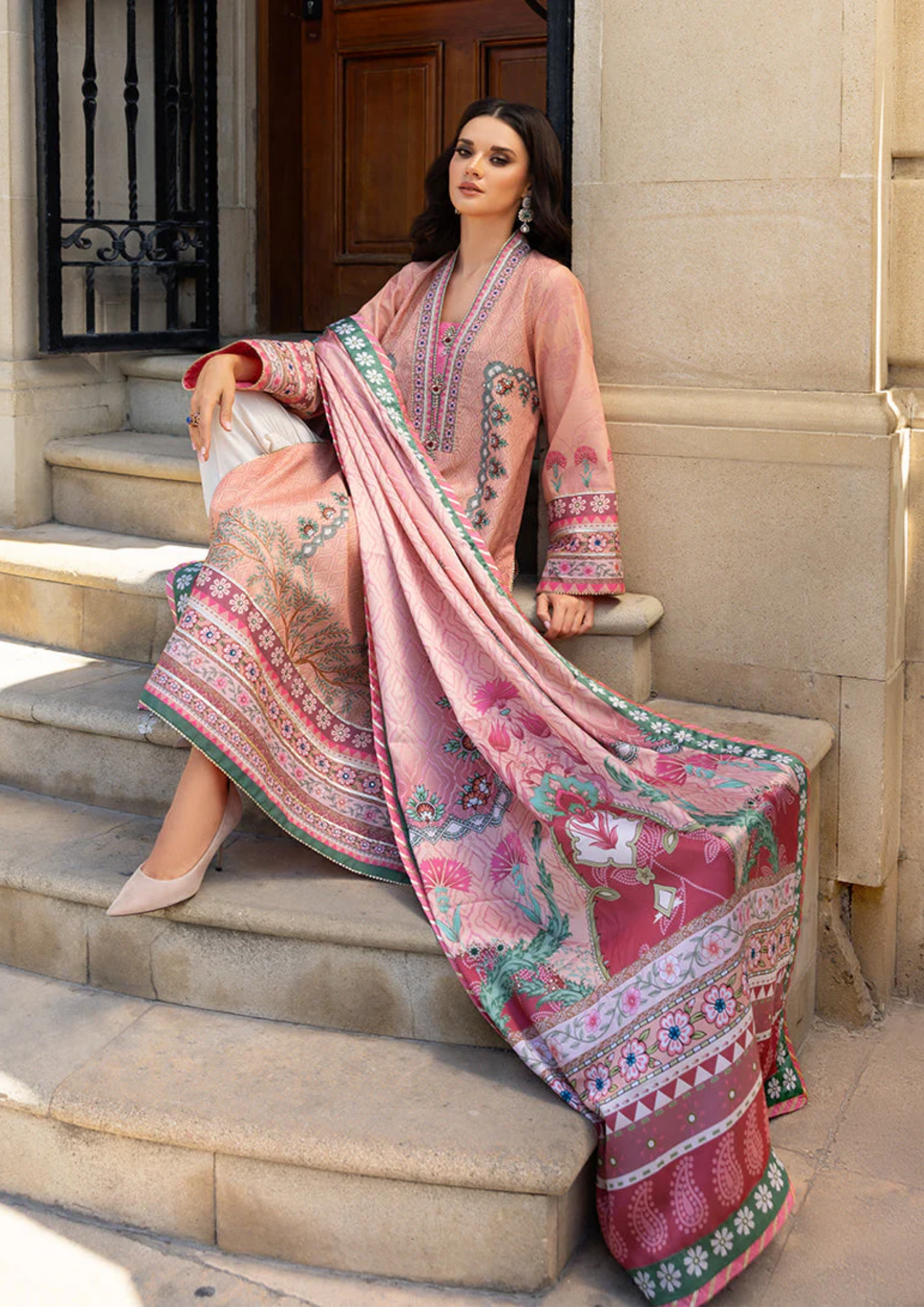 Mushq Hemline Nirvana Printed Silk Unstitched Collection | Pulsar Petal