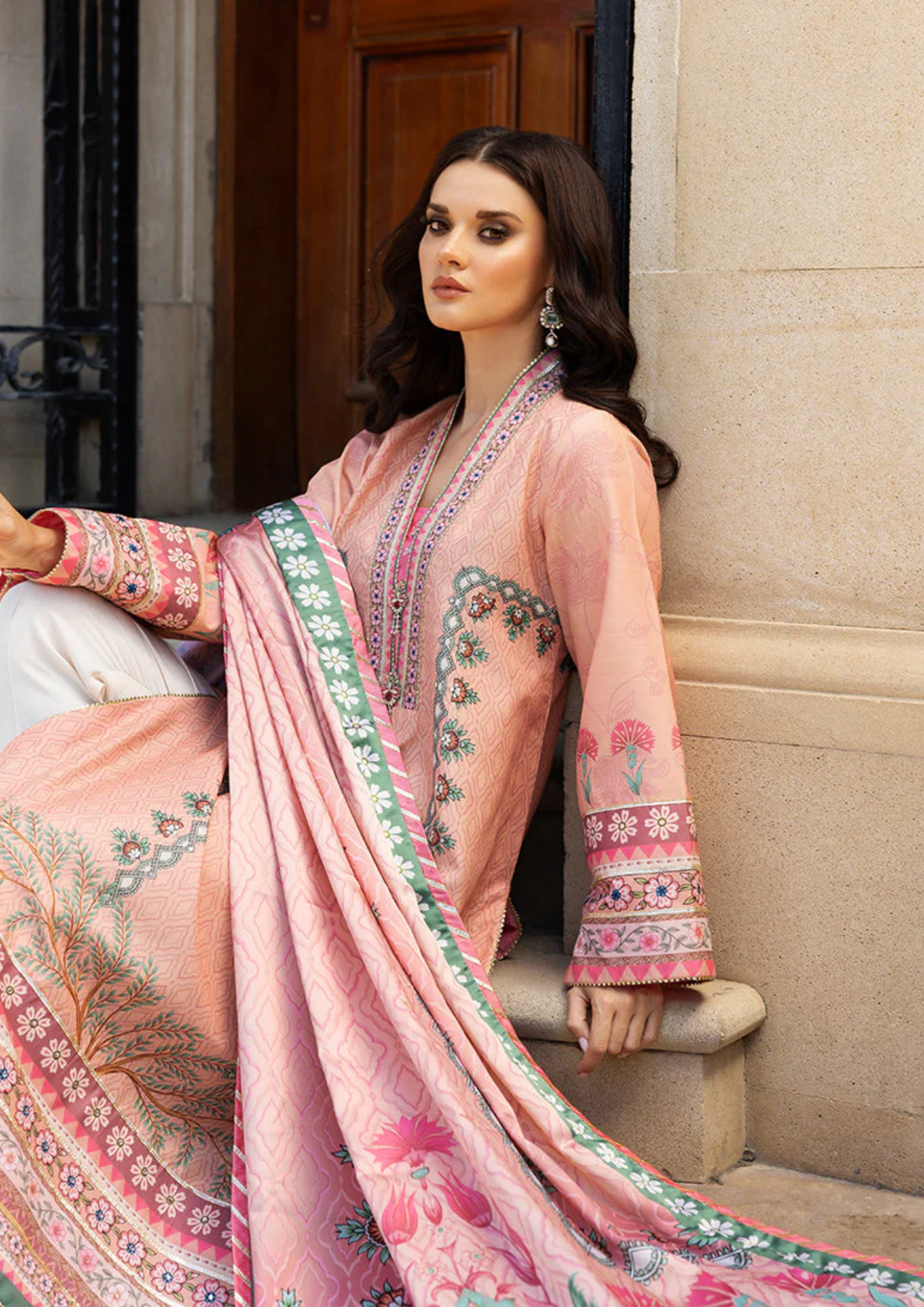 Mushq Hemline Nirvana Printed Silk Unstitched Collection | Pulsar Petal