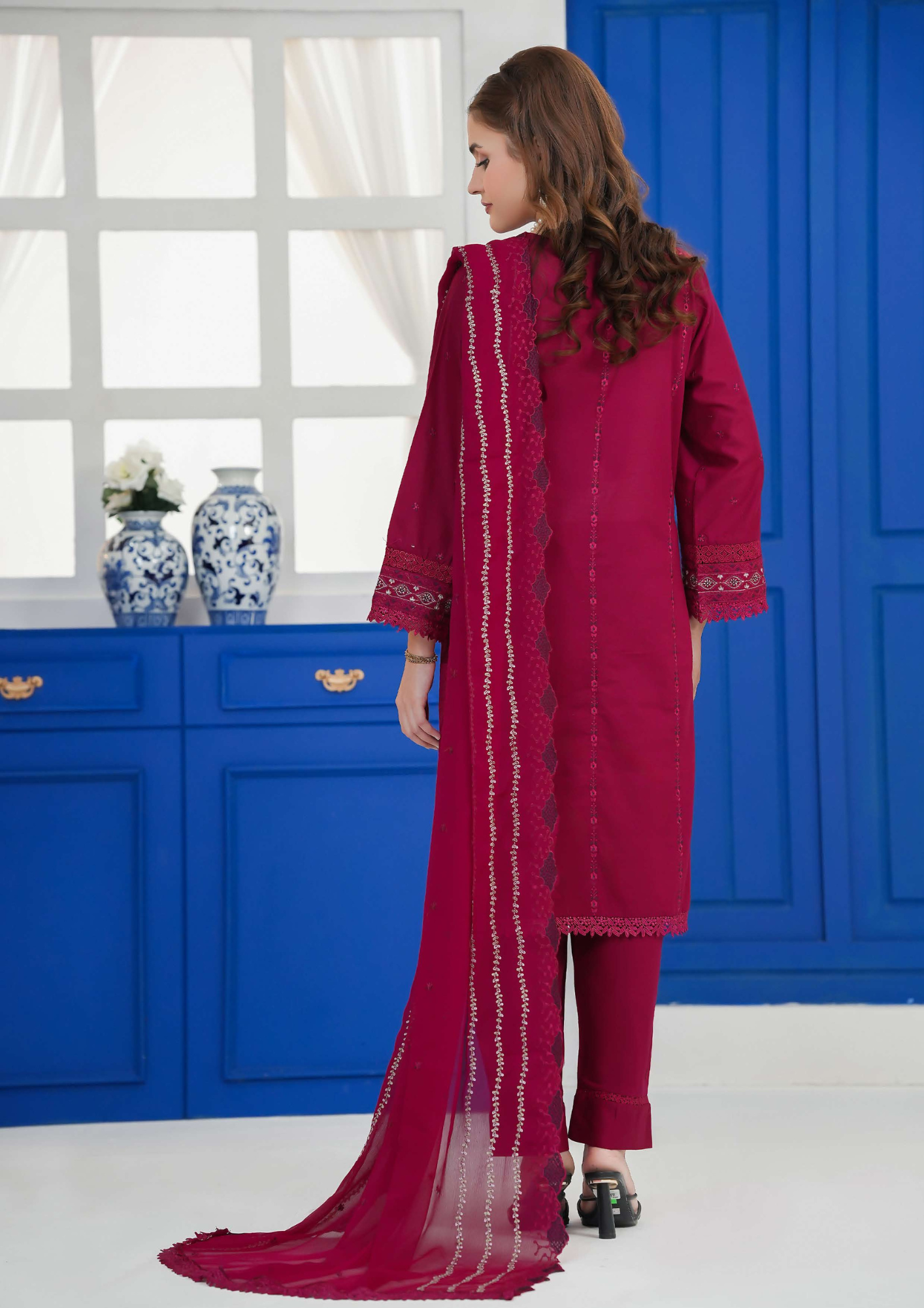 Agha Noor Cotton Ready To Wear Collection Khushi | Red