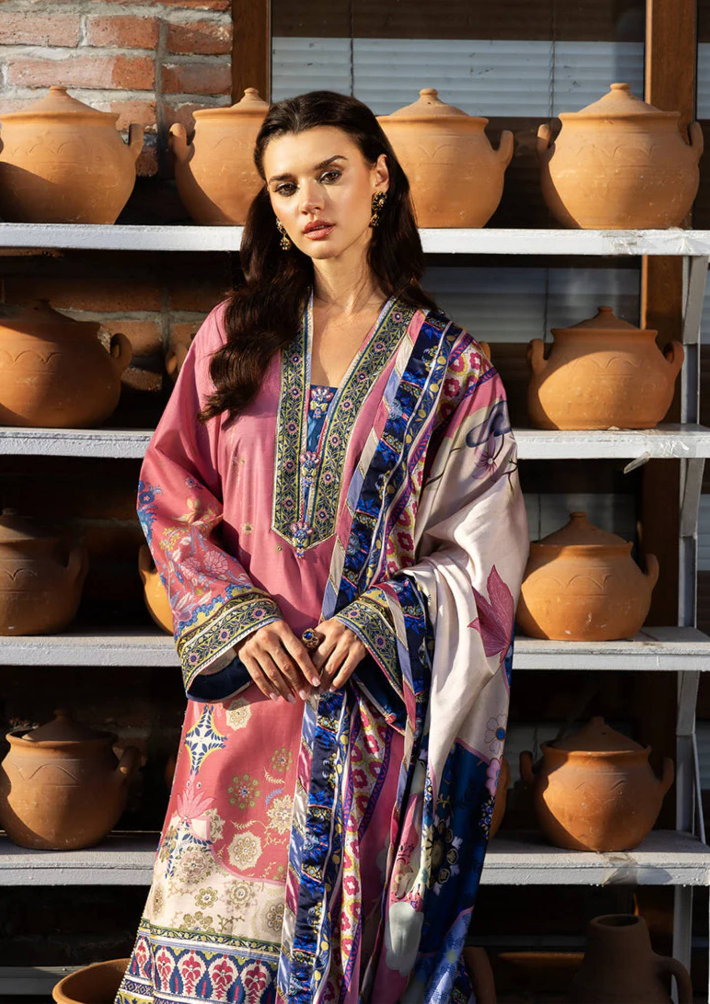Mushq Hemline Nirvana Printed Silk Unstitched Collection | Maridian Bloom