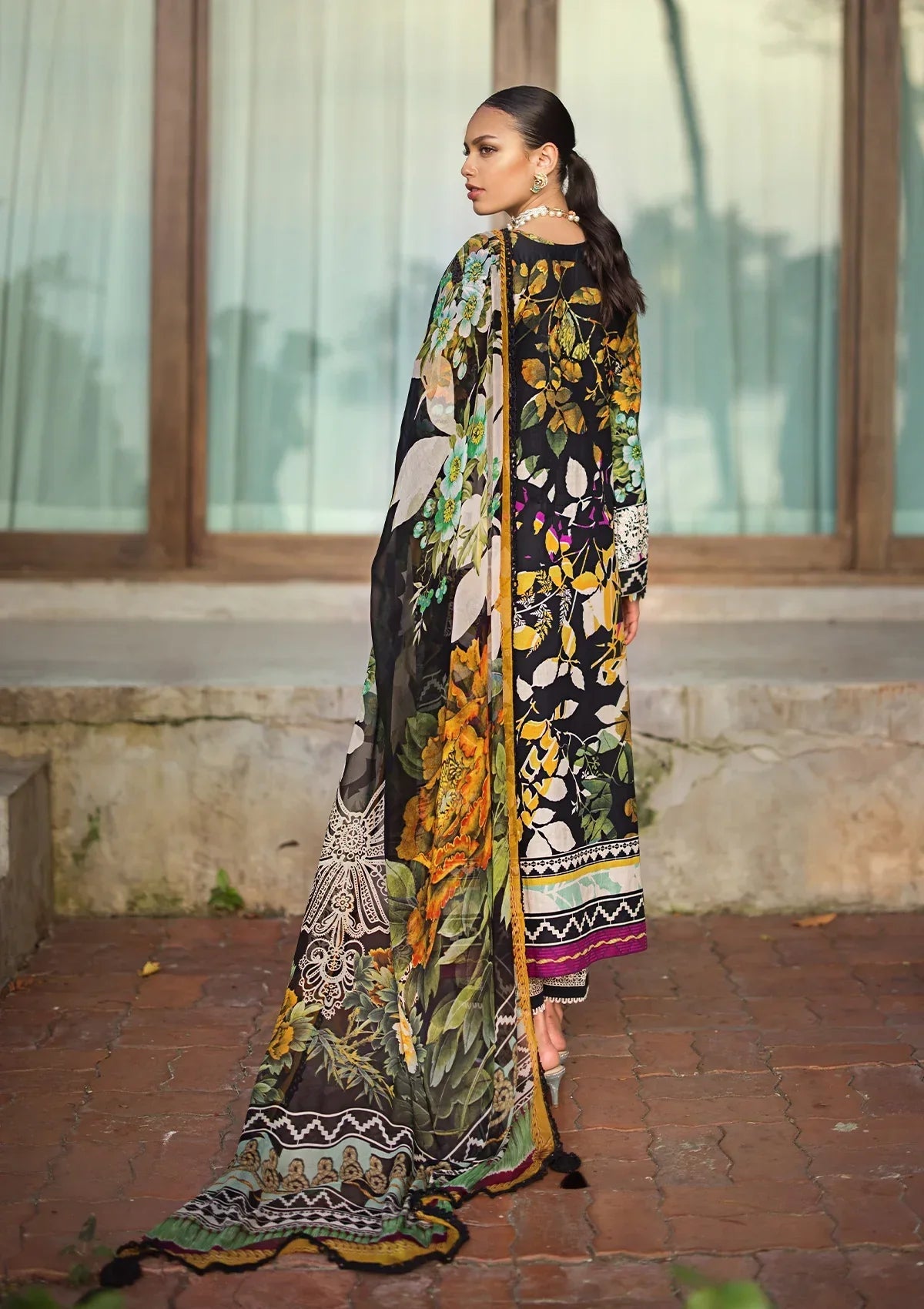 Elaf Signature Embroidered Lawn Collection | ESL-08B NIGHTFALL - Mirha Fashion