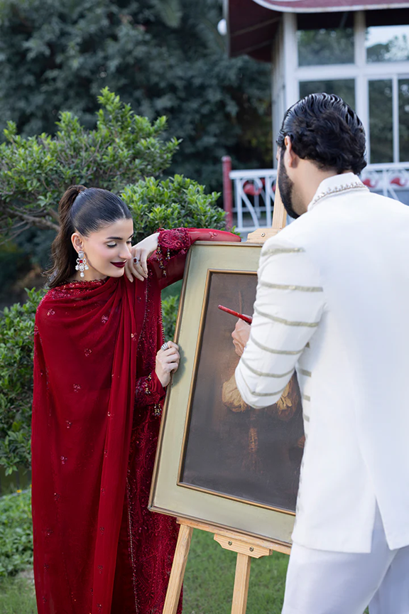 Manahil Lakhani Lamhae Festive 3 PCS Unstitched Collection 2025 | Roselyn