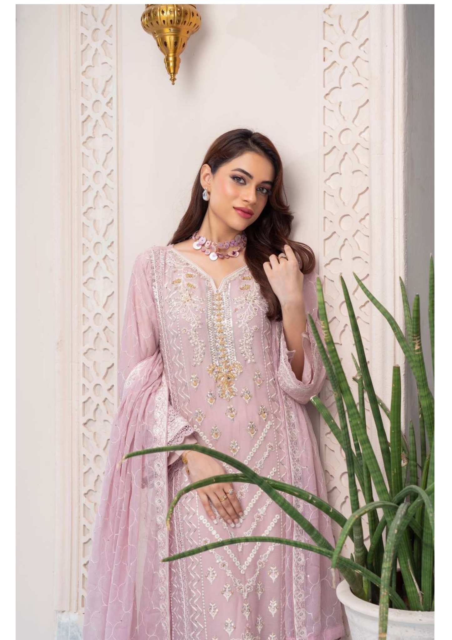 Agha Noor Shehnai Chiffon Ready to Wear Handwork Collection 25 | Pink