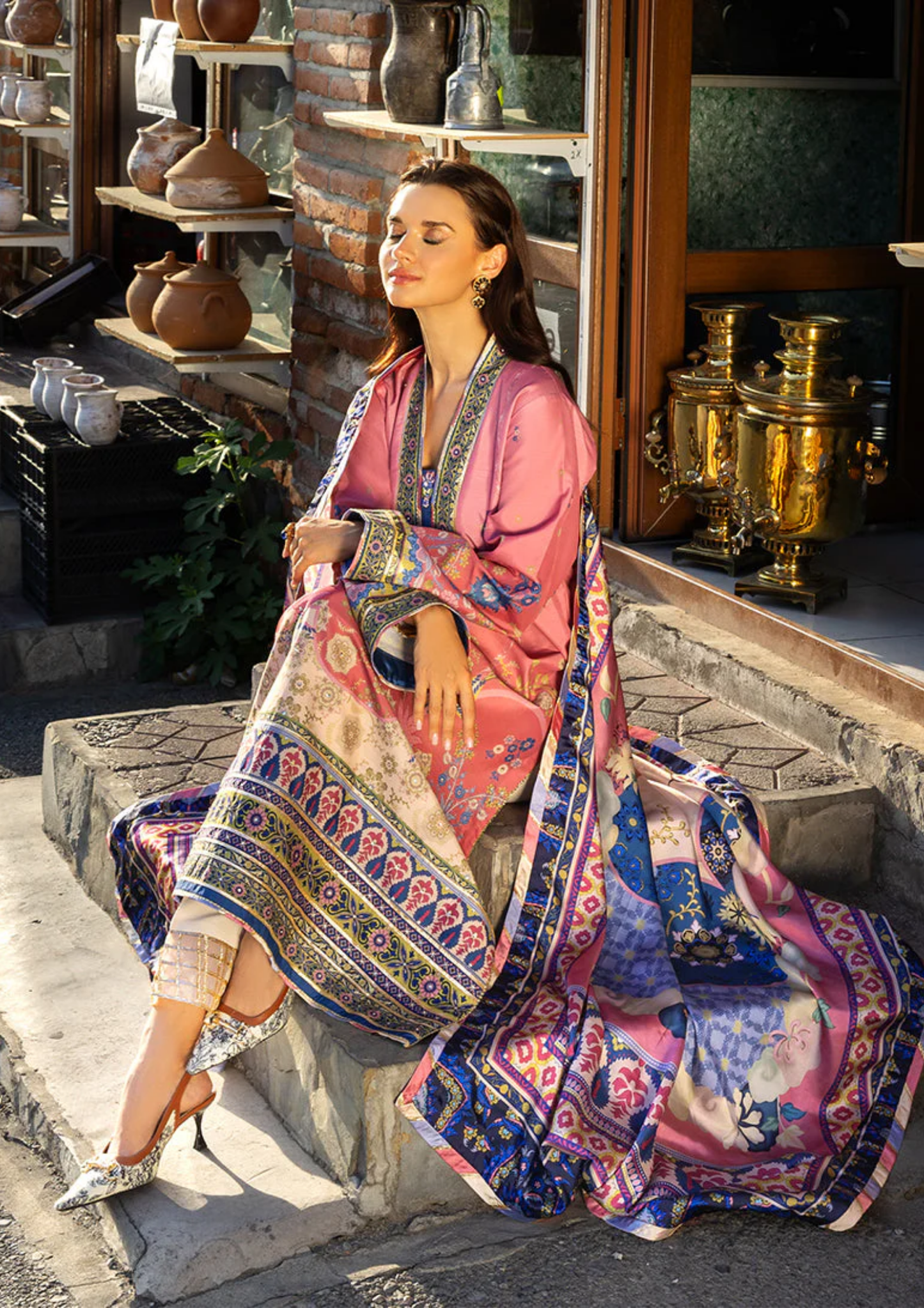 Mushq Hemline Nirvana Printed Silk Unstitched Collection | Maridian Bloom