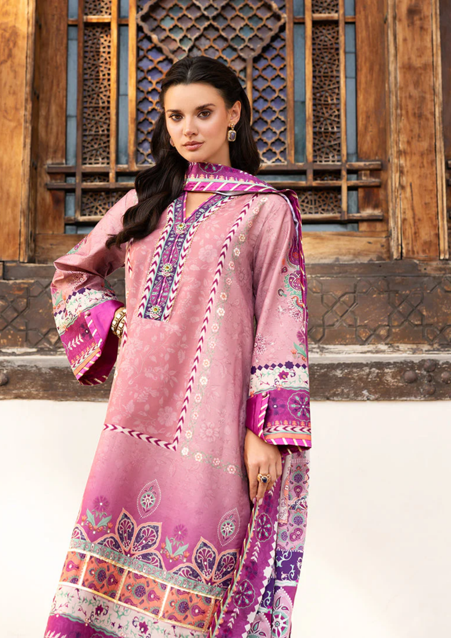 Mushq Hemline Nirvana Printed Silk Unstitched Collection | Stella Song