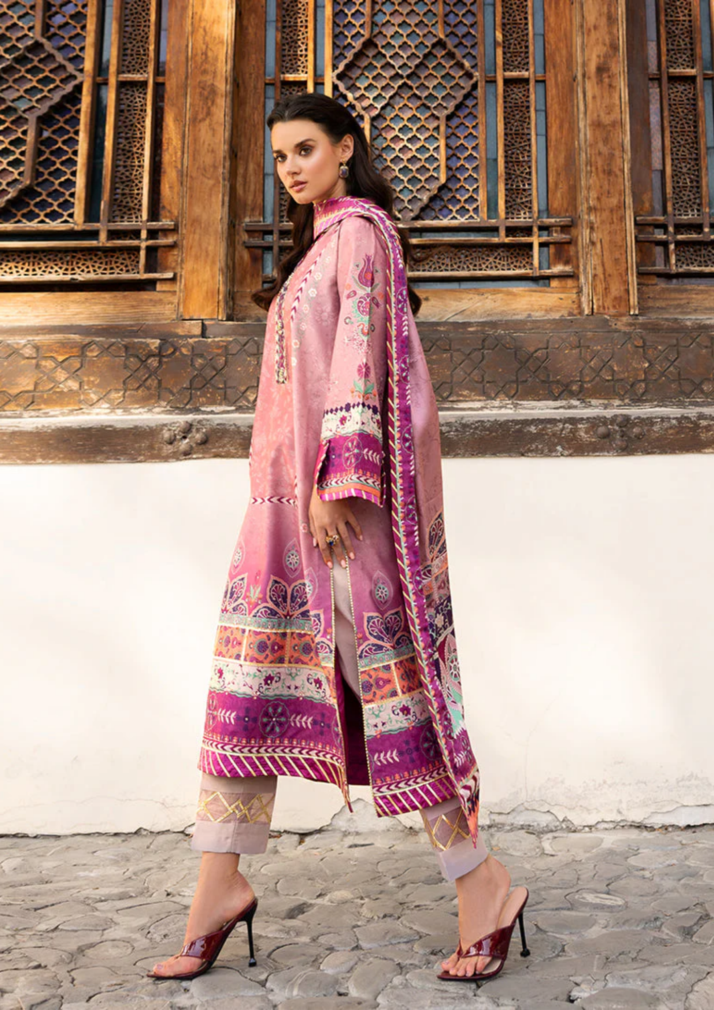 Mushq Hemline Nirvana Printed Silk Unstitched Collection | Stella Song