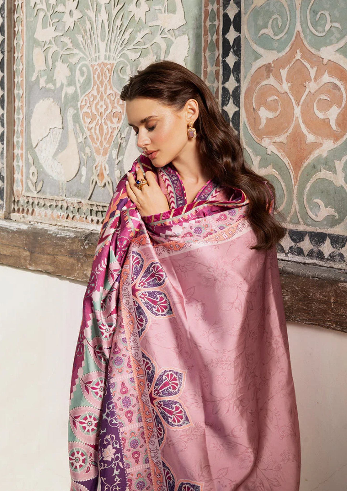 Mushq Hemline Nirvana Printed Silk Unstitched Collection | Stella Song