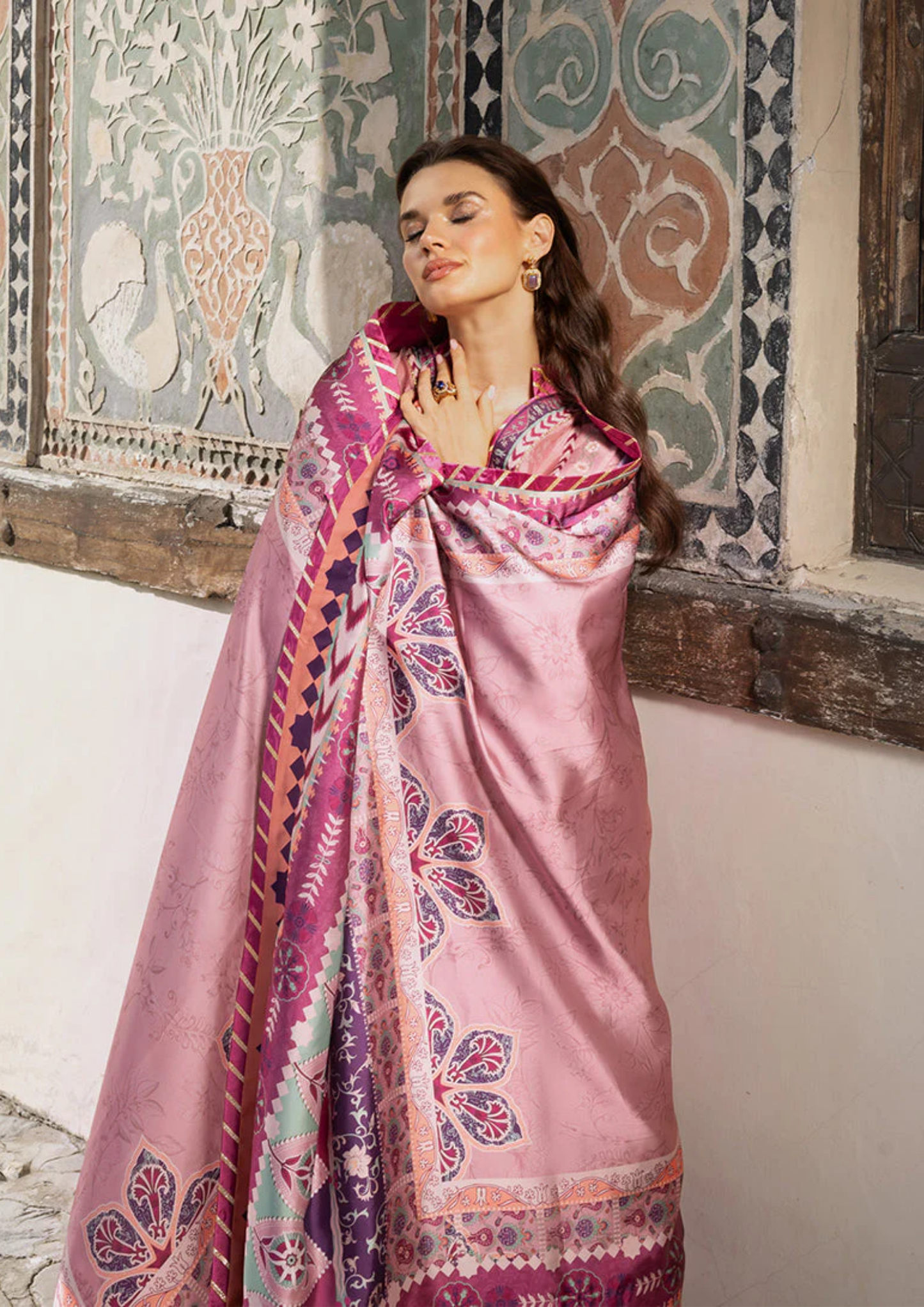 Mushq Hemline Nirvana Printed Silk Unstitched Collection | Stella Song