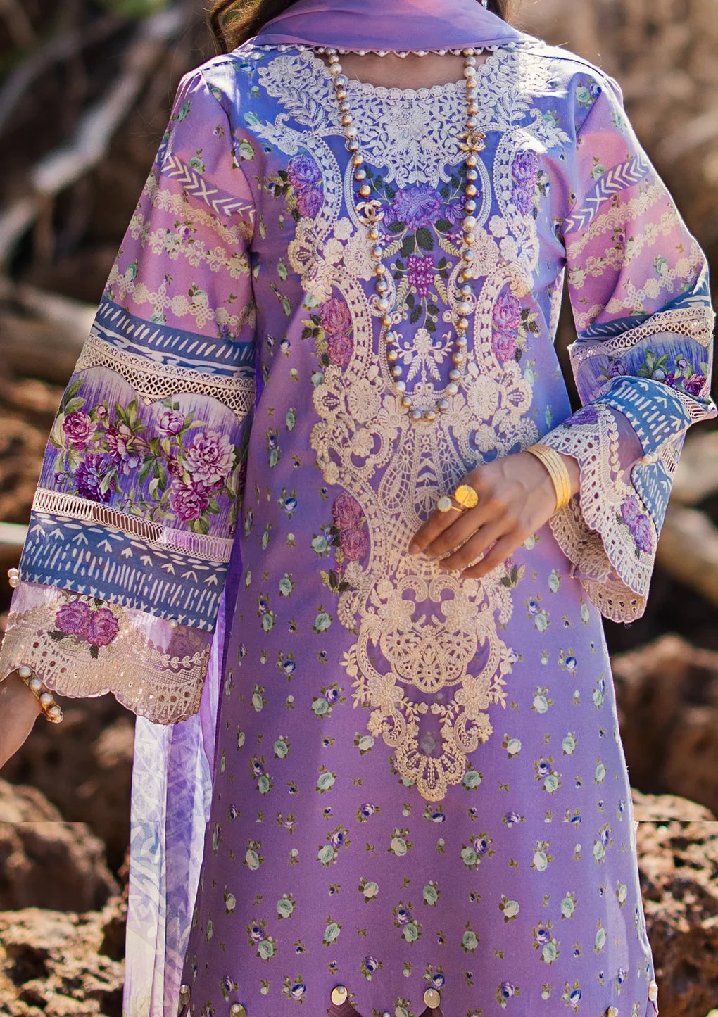 Elaf Signature Embroidered Lawn Collection | ESL-04A MADEMOISELLE - Mirha Fashion